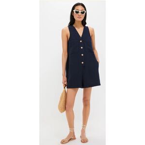 TUCKERNUCK Pomander Place Myla Chic Boucle Shorts Romper Navy Pocket Small